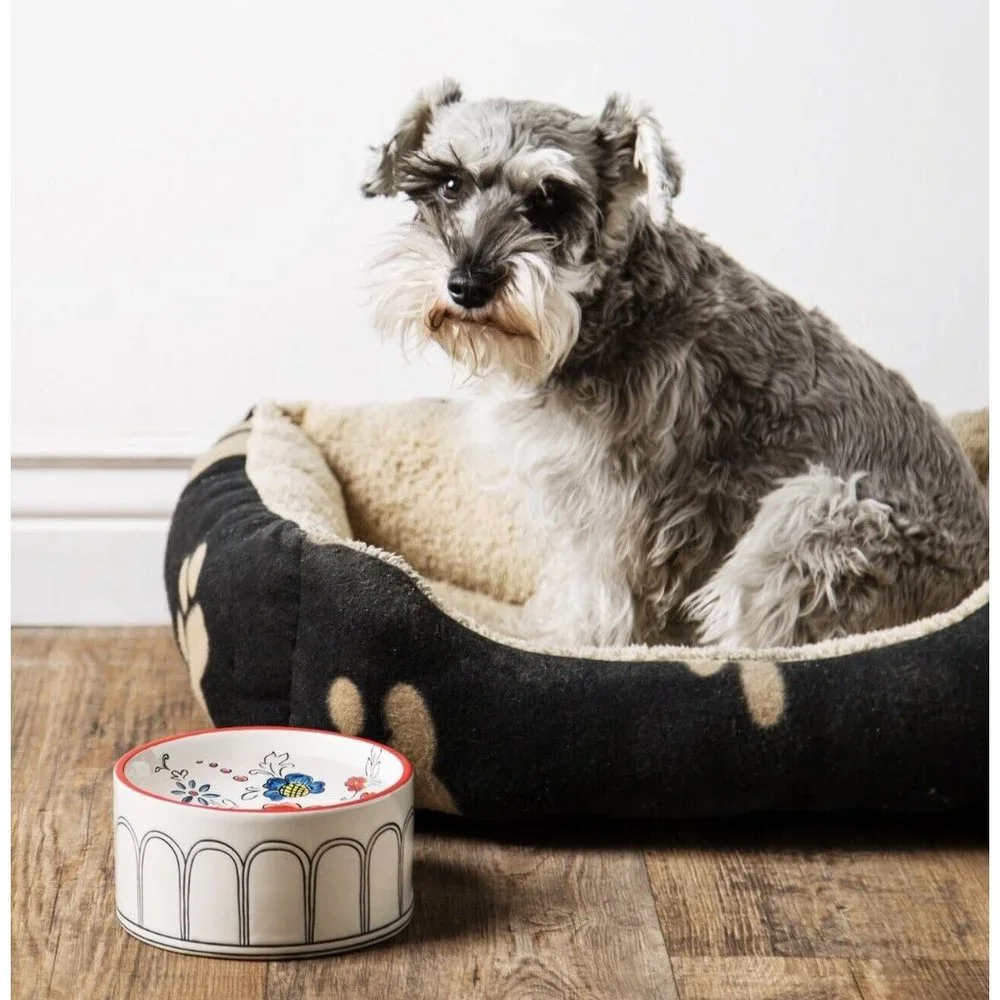 Molly Hatch Peony Floral Ceramic Dog Bowl 6